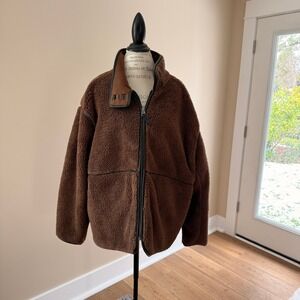 Fabletics Women's Mid-Length Teddy Sherpa/Fleece Lined Coat Size XXL